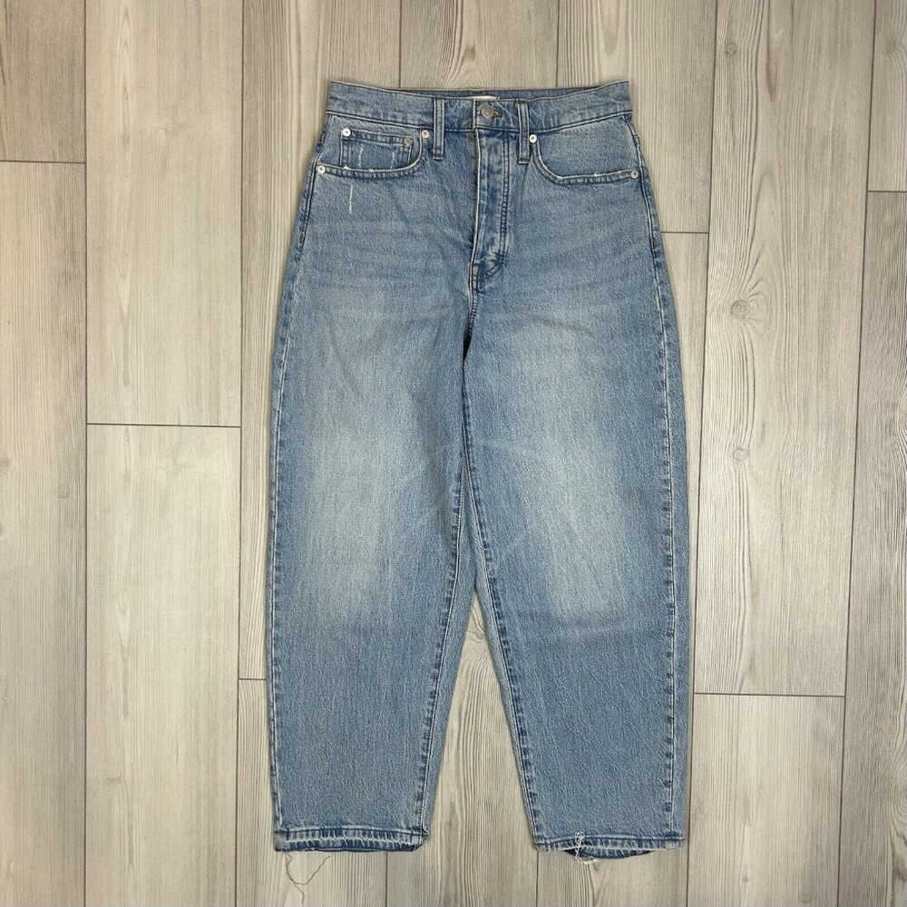 Madewell Balloon Denim Ankle Jeans Light Hewes Wash Magic Pocket Womens 26